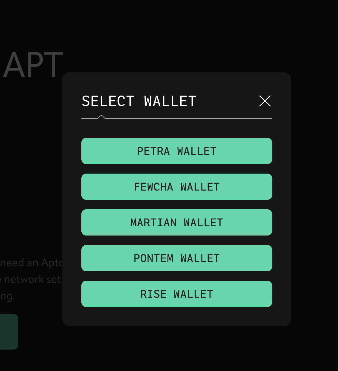 Wallet select